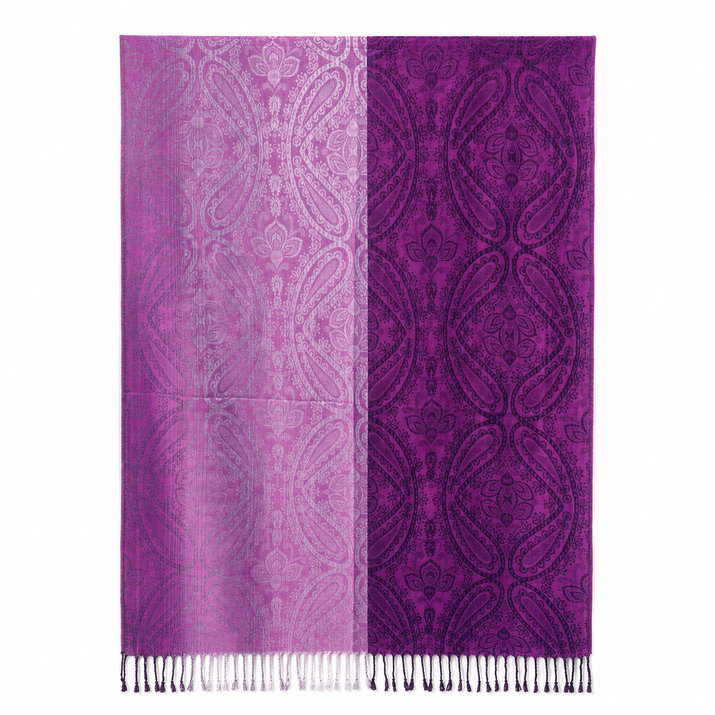Elegantní šál s kašmírovým a hedvábným efektem – 178 × 70 cm