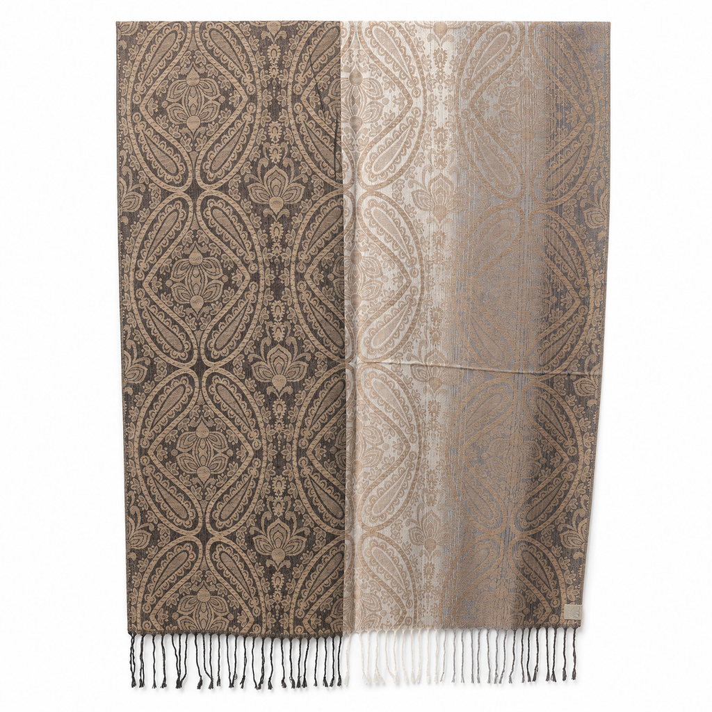 Elegantní šál s kašmírovým a hedvábným efektem – 178 × 70 cm